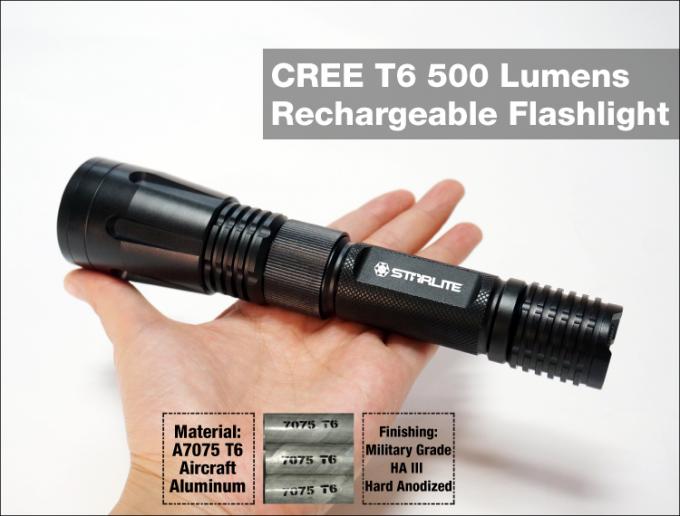 محافظ امنیتی فروش داغ 1x18650 قابل شارژ قابل حمل قابل استفاده فوق العاده روشن IP67 زمان کار طولانی XML چراغ قوه T6