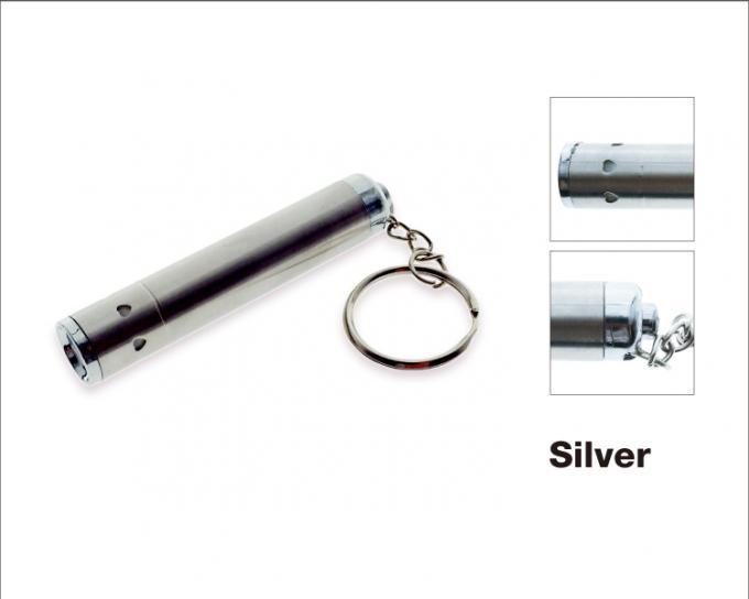 شکل فولاد ضد زنگ استیل نقره نور UV 3xLR44 (AG13) دکمه فشرده دکمه D به رهبری نور keychain برای هدایای تبلیغاتی حق بیمه بنابراین
