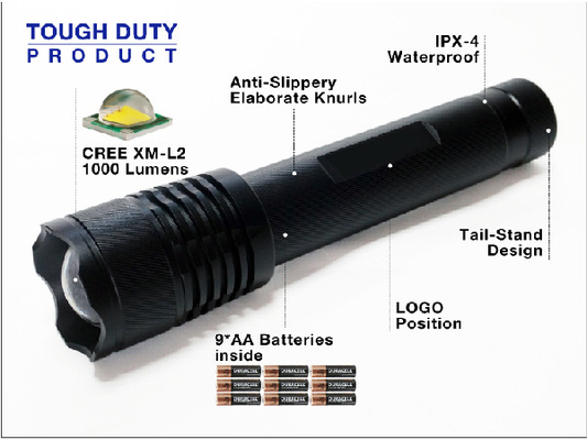 Torchlight Security Torchlight 1000 لومن دارای باتری 9 * AA است